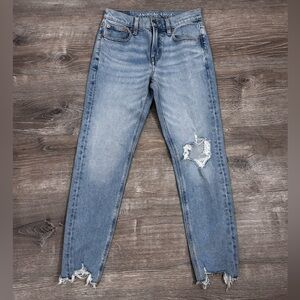 American Eagle 90's Skinny Jeans Women's 0 Short Mid Rise Distresssed Stretch